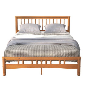 Queen Size Elegant Style Wooden Platform Bed Frame with Headboard,No Need Box Spring,Easy assembly W1917P170227