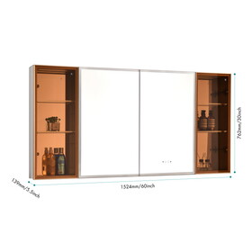 60" x 30" Aluminum Medicine Cabinet with LED-Backlit Mirror W1920131033