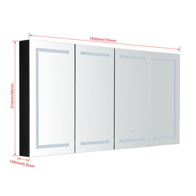 72" x 36" Aluminum Medicine Cabinet with LED-Backlit Mirror W1920131043