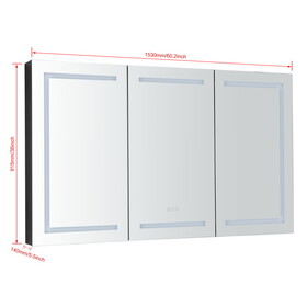 60" x 36" Aluminum Medicine Cabinet with LED-Backlit Mirror W1920131074
