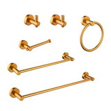 6 Piece Wall Mount Bathroom Towel Rack Set in Brushed Gold W1920132468
