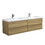 71" Wall Mounted Double Bathroom Vanity in Natural Wood with White Solid Surface sink W1920142965