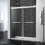 Elan 43 to 48 in. W x 76 in. H Sliding Frameless Soft-Close Shower Door with Premium 3/8 inch (10mm) Thick Tampered Glass in Chrome 23D02-48C W1920P144589