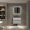 24" Wall Hung Bathroom Vanity in ash Gray with Black Top 24VEDI-24B