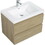30" Wall Hung Bathroom Vanity in Natural Oak with White Top 24VANGELA-30_6066