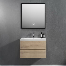 36" Wall Hung Bathroom Vanity in Rose Wood with White Top 24VANGELA-36_6102