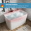 Sleek White Acrylic Freestanding Soaking Bathtub, Sit-in Design, with Chrome Overflow and Drain, cUPC Certified, Available for Express Delivery, 23AMAZING-49 W1920P179228