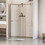 56-60 in. W x 76 in. H Frameless Shower Door, Single Sliding Shower Door, 5/16" (8mm) Clear Tempered Glass Shower Door with Explosion-Proof Film, Stainless Steel Hardware, Gold 24D210-60G