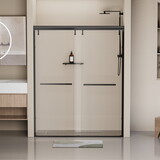 56-60 in. W x 76 in. H Semi-Frameless Shower Door, Double Sliding Shower Door, 5/16