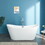 67" Acrylic Freestanding White Soaking Bathtub with Classic Oval Shape, Chrome Drain, Slotted Overflow, CUPC Certified, Glossy White 23A03-67 W1920P198610