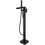 Matte Black Freestanding Tub Filler Floor Mount Faucet with Handheld Shower and Waterfall Spout W1920P201000