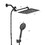 10" Matte Black Rainfall Shower Head and Handheld Combo with 11" Extension Arm, 6 Spray Modes W1920P201392