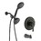 Matte Black 4.7" Handheld and Rain Shower System with Tub Spout 2-in-1 Tub Set W1920P201432