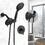 Matte Black Rain Shower System with 4.5" Head, Handheld Shower, and 6 Spray Modes W1920P201444