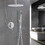 10" Round Rainfall and Handheld Shower System with 2-Handle Temperature and Flow Control in Brushed Nickel W1920P202084
