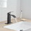 Matte Black Waterfall Single-Handle Low-Arc Bathroom Faucet with Drain W1920P202274