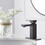 Matte Black Low-Arc Single-Handle Bathroom Sink Faucet with Drain W1920P202887