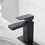 Matte Black Low-Arc Single-Handle Bathroom Sink Faucet with Drain W1920P202887