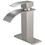 Brushed Nickel Waterfall Single-Handle Low-Arc Bathroom Faucet with Drain W1920P202895