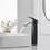 Matte Black Waterfall Single-Handle Low-Arc Bathroom Faucet with Drain W1920P202915