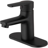 Matte Black Single Handle Low-Arc Bathroom Faucet W1920P203169