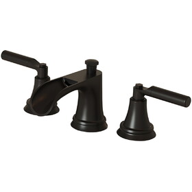 Matte Black Widespread Waterfall Bathroom Faucet with Pop-Up Drain W1920P255121