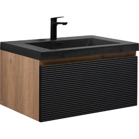 30" Floating Bathroom Vanity with Sink, Modern Wall-Mounted Bathroom Storage Vanity Cabinet with Countertop and Soft Close Drawers, Ink Black CRUIS-30 W1920P255867