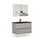 23.5" Wall Mounted Single Bathroom Vanity in ash Gray with Matte Black Solid Surface Vanity Top W1920S00035