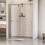 56-60 in. W x 76 in. H Frameless Shower Door, Single Sliding Shower Door, 5/16" (8mm) Clear Tempered Glass Shower Door with Explosion-Proof Film, Stainless Steel Hardware, Gold 24D210-60G-COMBO
