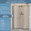 60 x 76 Frameless Soft-closing Shower Door, Single Sliding Shower Door, 5/16" (8mm) Clear Tempered Glass Shower Door with Explosion-Proof Film, Stainless Steel Hardware, Gold 24D211-60G-COMBO