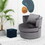 Single Sofa Chair Mid-Century Modern Accent Chair 360&#176;Rotating Sofa Chair for Living Room Bedroom Gray W1921S00003