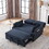 50" Velvet Upholstered Sleeper Sofa bed with Side Storage Pockets, Nailhead Design, 2-Seater Sofa with 2 Pillows and removeable Backrest Pull-out Sofa Bed for Small Spaces in Living Rooms, Apartm