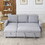 FX 78.8" Reversible Sleeper Combo Sofa with Pullout Bed, Comfortable Linen L-Shaped Combo Sofa Sofa Bed, Living Room Furniture Sets for Tight Spaces W1926S00005