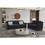 Fashionable living room sofa with double seats, black fabric W1927113235