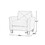 Fashionable living room sofa single seat, black fabric W1927113271