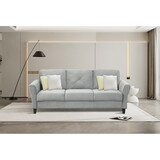 Fashionable living room sofa for 3 people, gray fabric W1927113300