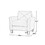 Fashionable living room sofa single seat, gray fabric W1927113302