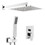 Bathroom Luxury Rain Mixer Combo Set Wall Mounted Rainfall Shower Head System Polished Chrome, (Contain Faucet Rough-in Valve Body and Trim) W1932123650