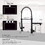 Commercial Kitchen Faucet Pull Down Sprayer Black and Nickel,Single Handle Kitchen Sink Faucet W1932124159