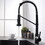 Kitchen Faucet with Pull Out Sprayer Brushed Nickel Stainless Steel Single Handle Kitchen Sink Faucets W1932130231