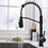 Kitchen Faucet with Pull Out Sprayer Black Stainless Steel Single Handle Kitchen Sink Faucets W1932130232