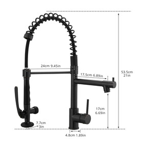 Commercial Kitchen Faucet with Pull Down Sprayer, Single Handle Single Lever Kitchen Sink Faucet W1932P155962