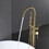 Single Handle Freestanding Tub Filler Floor Mount Bathtub Faucet with Handheld Shower (Brushed Gold) W1932P156058