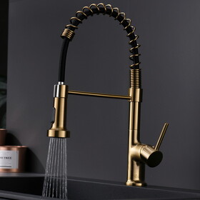Commercial Kitchen Faucet with Pull Down Sprayer, Single Handle Single Lever Kitchen Sink Faucet W1932P156147