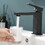 Black Bathroom Faucet, Brushed Black Faucet for Bathroom Sink, Black Single Hole Bathroom Faucet Modern Single Handle Vanity Basin Faucet W1932P156219