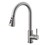 FLG Touch-on Kitchen Faucet with Pull Out Sprayer Single Handle Brass Touch Activated Kitchen Sink Faucet with 2-Way Pull Out Sprayer,Brushed Nickel W1932P156237