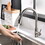 FLG Touch-on Kitchen Faucet with Pull Out Sprayer Single Handle Brass Touch Activated Kitchen Sink Faucet with 2-Way Pull Out Sprayer,Brushed Nickel W1932P156237