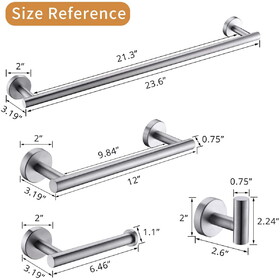 4-Pieces Brushed Nickle Bathroom Accessories Set, Stainless Steel Bathroom Hardware Set, Bath Towel Bar Set, Towel Racks for Bathroom Wall Mounted W1932P156244