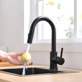 Sink Faucet, Black Kitchen Faucets with Pull Down Sprayer, Bathroom Sink Faucets Mini Bar Prep Faucet W1932P171712