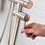 Single Handle Freestanding Tub Filler Floor Mount Bathtub Faucet with Handheld Shower (Brushed Nickel) W1932P172283